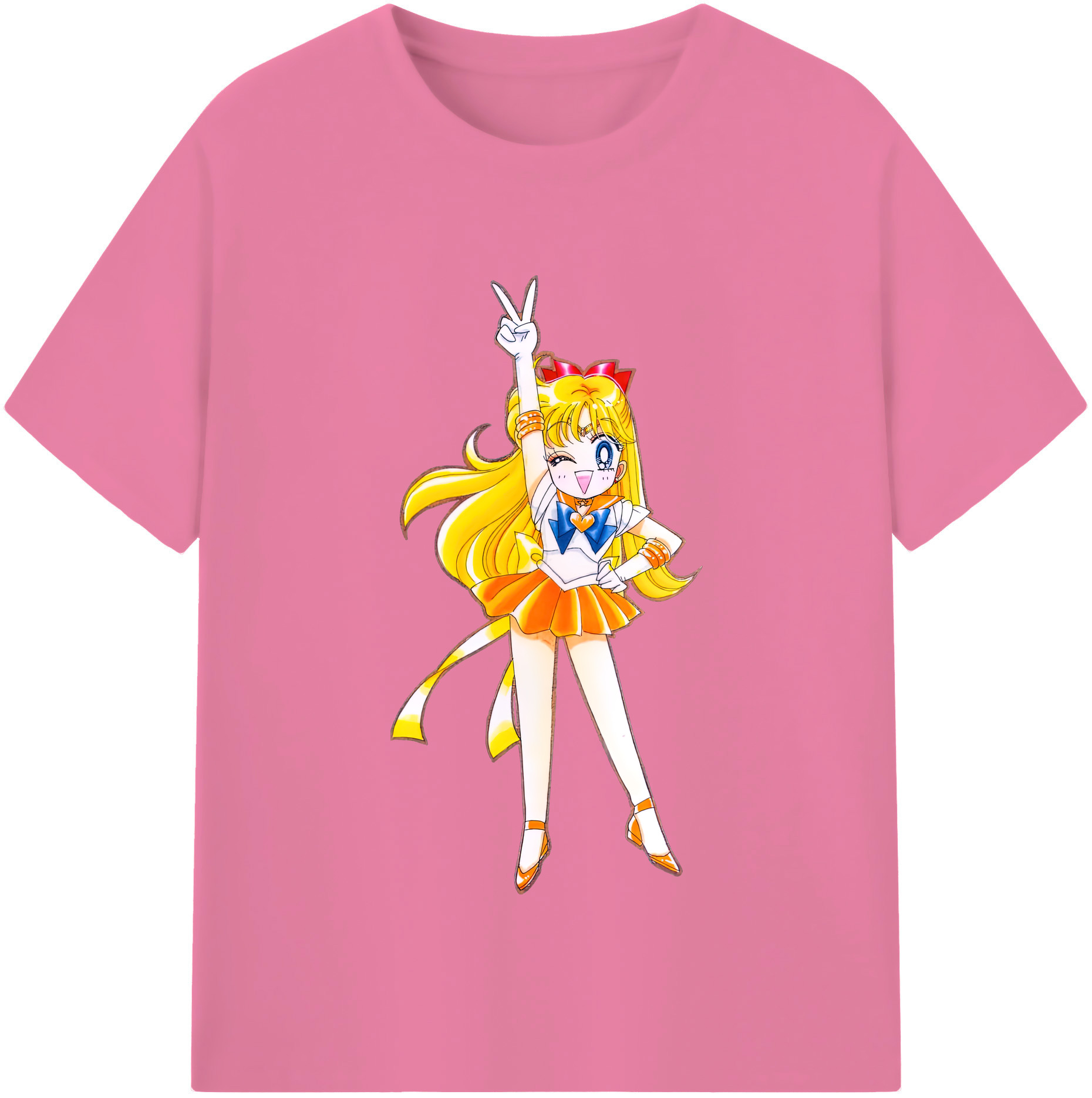 （画像用） 美少女戦士セーラームーン 愛野 美奈子 あいの みなこ Sailor Moon Aino Minako 綿100％半袖Tシャツ（フロントプリント）